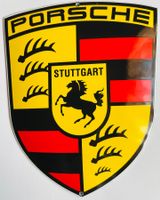 Porsche-Emailschild 15 cm breit,18.5 cm hoch , neu