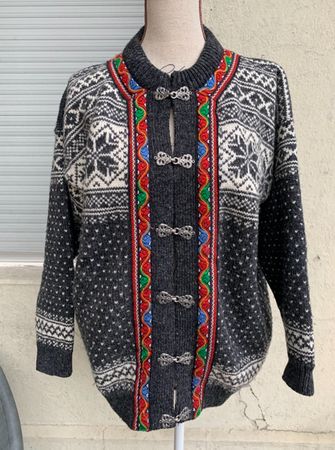 Splendide cardigan NORWOOL 100%pure laine NORVÈGE XS(S-M)