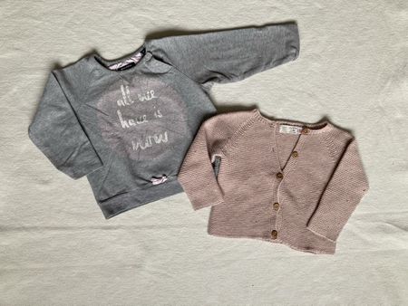 Sweatshirt und Strickjacke in Grösse 74/80