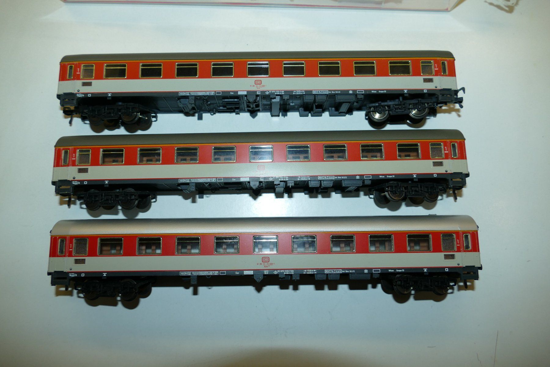 Fleischmann Modellini di ferrovie: Fleischmann H0: 3xDB Schnellzug Abteilwagen – Usato da Niederhasli venduto da rail-duerst 2