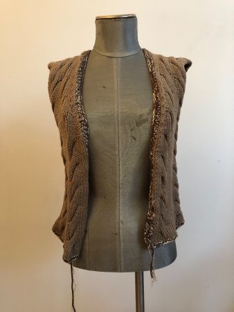 gilet en laine merino tricoté main