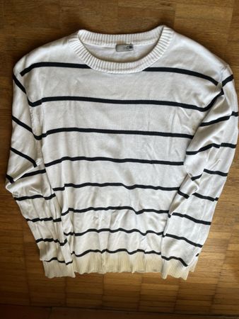 Pullover striped white black size L used
