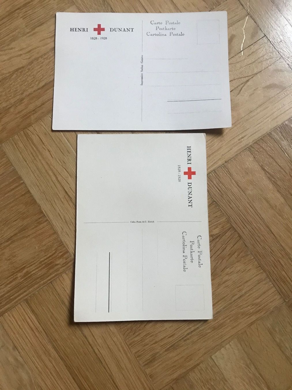 Cartoline postali: 2 Postkarten Henri Dunant ungelaufen – Usato da stäfa venduto da brandy66 1