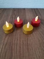 4 Süsse Glitzer Teelichter mit LED