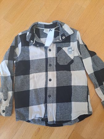 Kinder Hemd kariert schwarz weiss