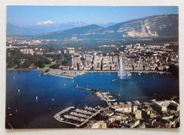 Genève - La rade, le Jet d' Eau et le Mt-Blanc