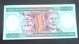 Seltene 200 Cruzeiros Banknote Brasilien - Top Zustand!