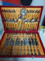 Antikes Besteckset ARG800 versilbert, 12 Personen im Koffer