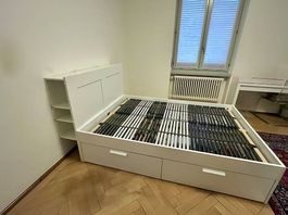 Struttura letto con 4 cassettoni contenitori + testiera