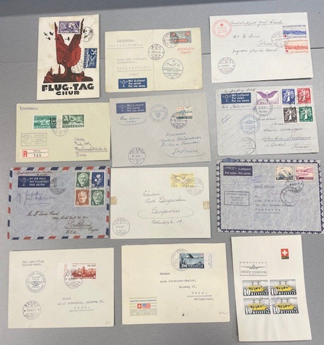 Tutti i francobolli: Lot 12 Flugpostbelege ab 1929 – Usato da Sirnach venduto da Melisangi