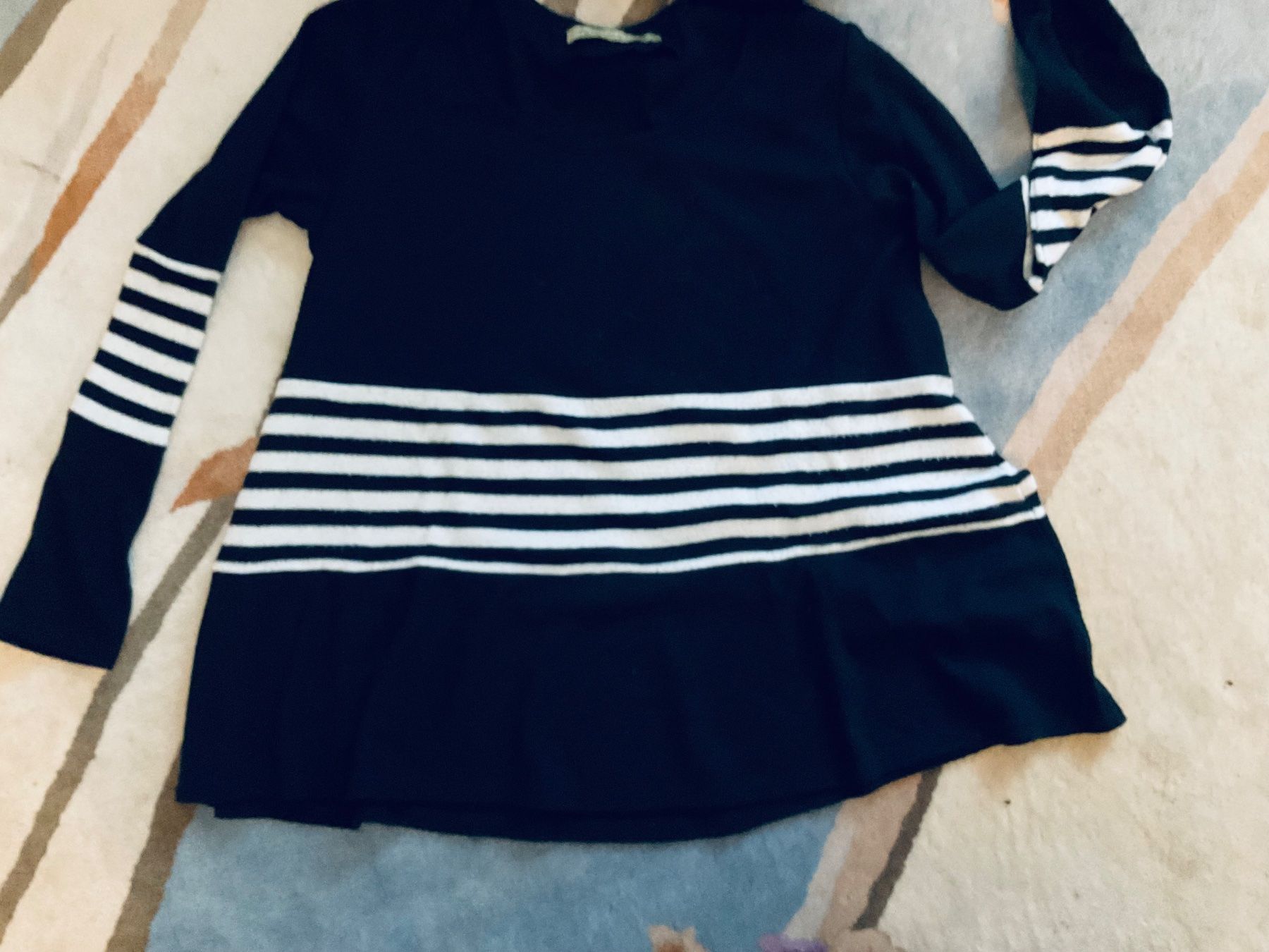 Maglioni & Felpe: Super Pull TARA VAO rayé noir et blanc avec écharpe assortie – Usato da Genève venduto da Mazelyne 6