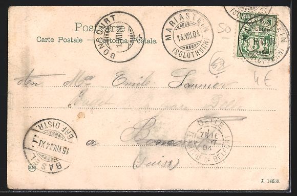 Cartoline postali: Mariastein, Hotel de la Poste, Eingang z – Usato da Berlin venduto da bartko-reher 1