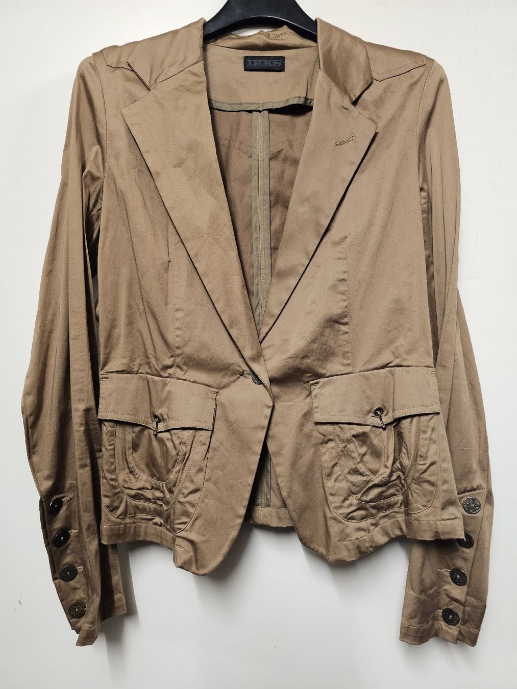 IKKS Jacken: Veste IKKS/Beige doré/Coton/Élastane/Jolis détails/Taille:M – Neu (gemäss Beschreibung) aus Basel von Paloma6261