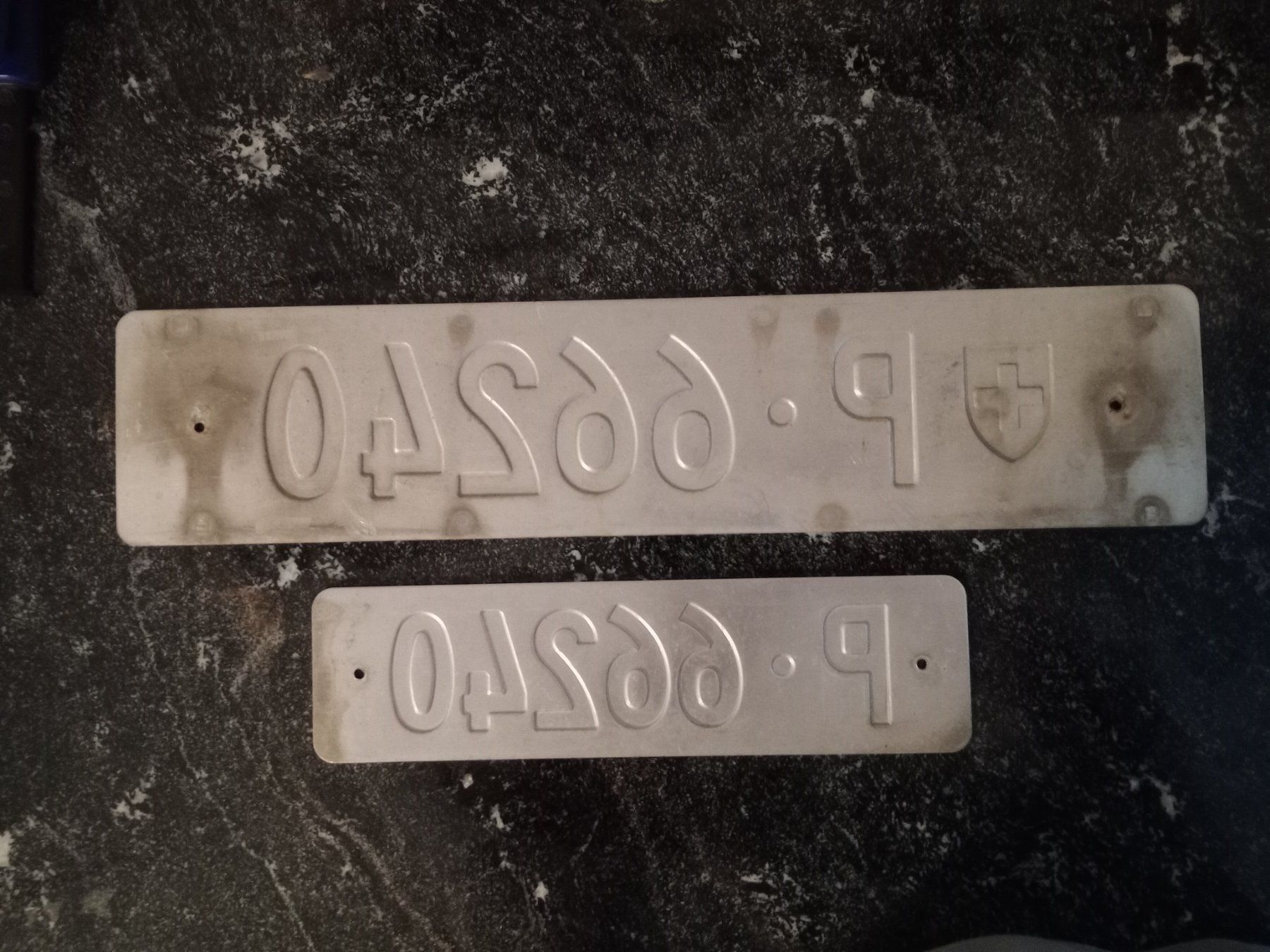 Ecriteaux: 2x Nummernschild PTT Post ausrangiert 66240 – D'occasion à Küttigen par Melisch1000 1