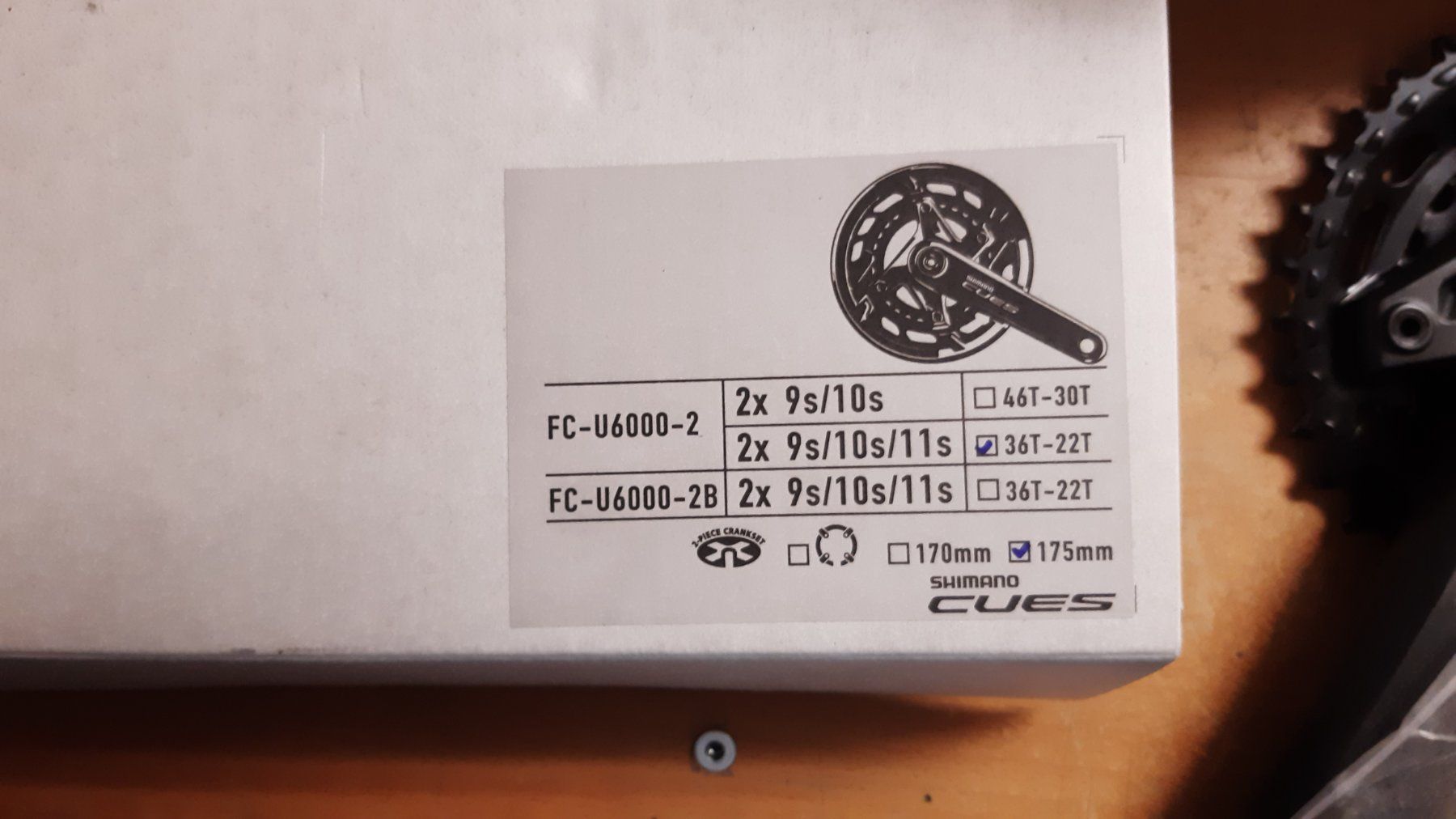 Shimano Pezzi di ricambio: FC-U6000 - Shimano Cues Kurbel - 36x22 – Nuovo (secondo la descrizione) da Zürich venduto da Fels71