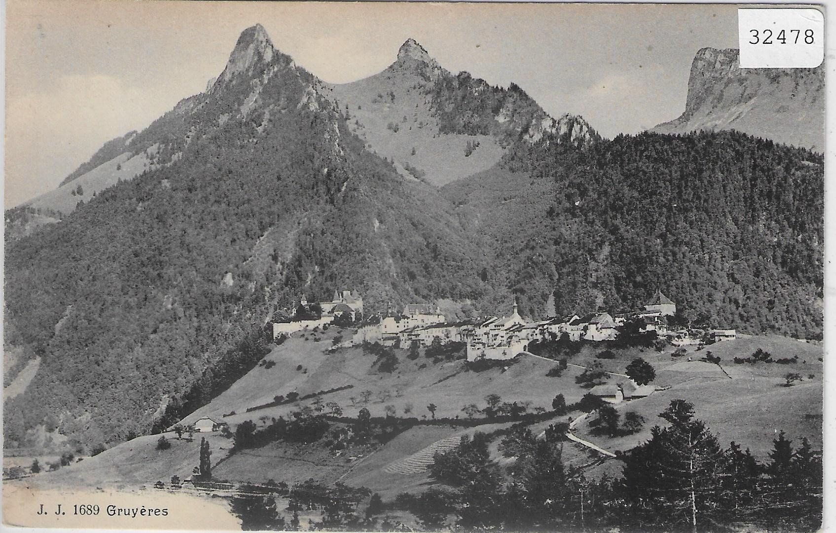 Cartoline postali: Gruyeres - Vue generale – Usato da Ettingen venduto da Kartenplanet