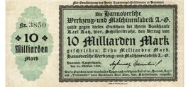 Hannover Langenhagen 10 Mrd.Mark 24.10.1923 SS++-VZ