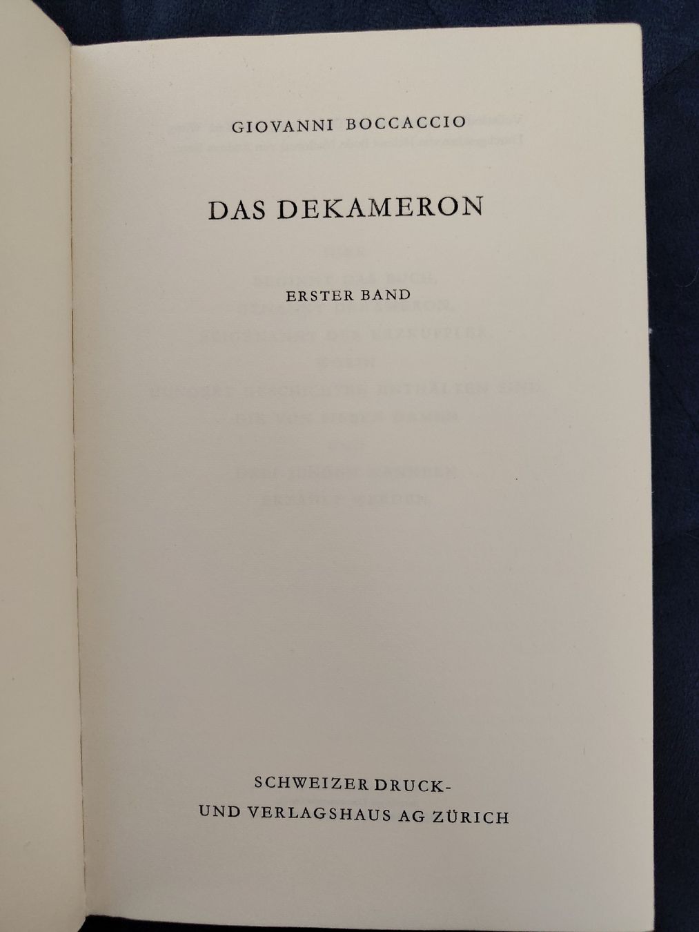 Libri: Boccaccio - Das Dekameron, Band I & II – Usato da Wohlen b. Bern venduto da mattia.marchetti 1