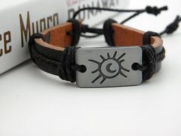 Bracelet Tibétain en Cuir  » Noir