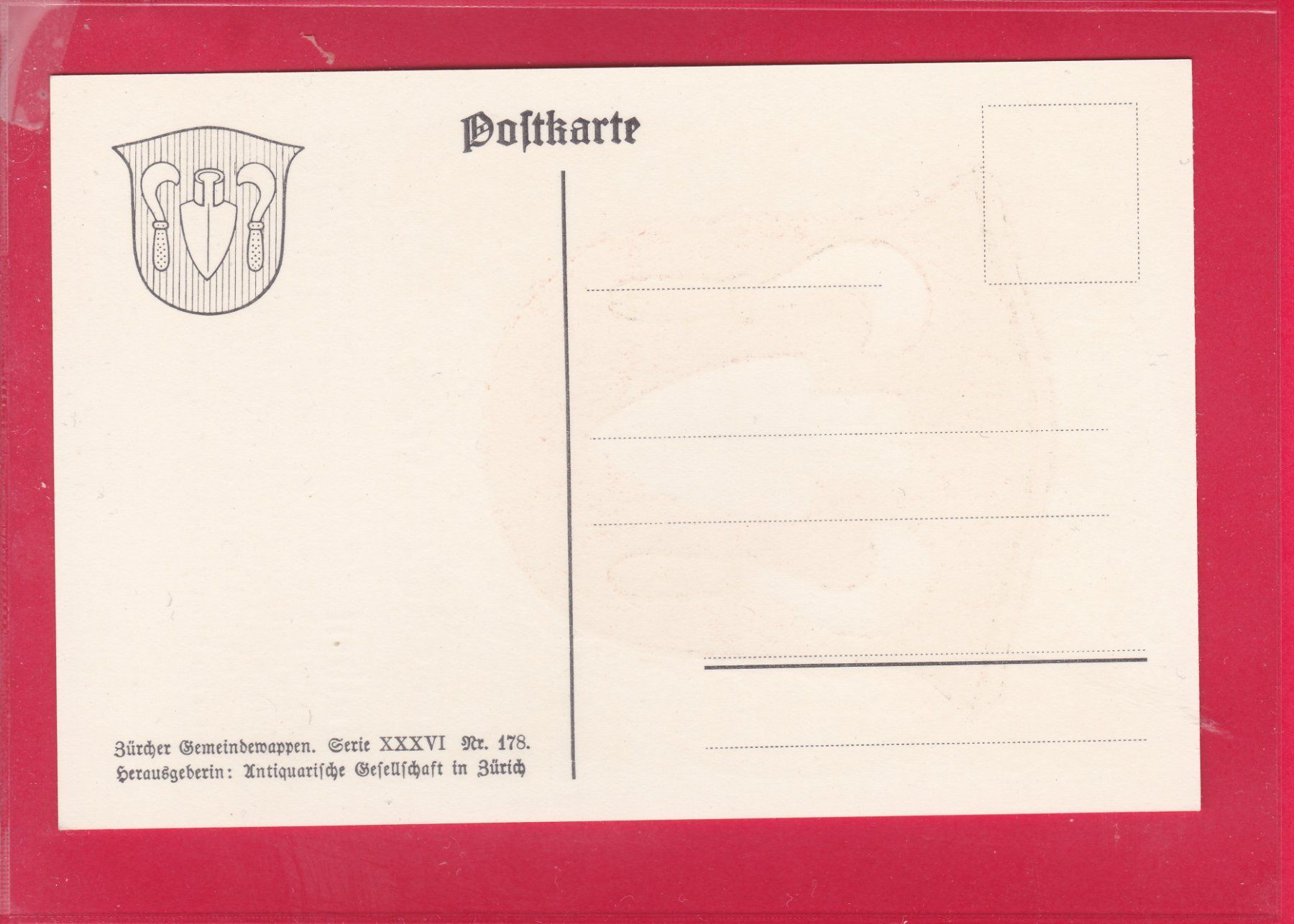 Cartoline postali: ZÜRCHER GEMEINDEWAPPEN, VOLKEN – Usato da Oberrieden venduto da Gebirgsstelze 1