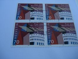 Marke Tag der Briefmarke, 2001, FDC Einzel + 4erblock, 2 Bel