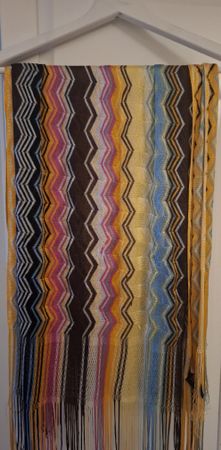 Missoni Schal/étole d'automne tons brun-jaune-bleu-rose 💫