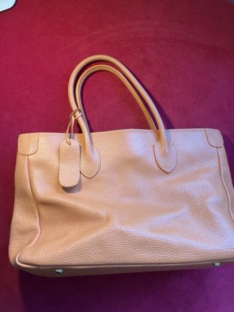 Italienische Ledertasche in Apricot - Herbst Sale!