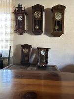 Antike Uhren Set 5 Stck Holz Wanduhren Pendeluhren