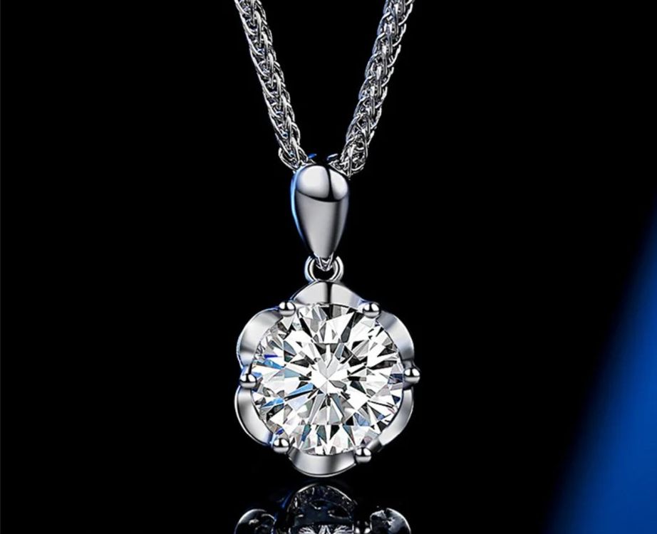 2,8 Karat Moissanit Halskette Für Frauen - Laborgezüchteter Diamant-Anhänger In Rundschliff