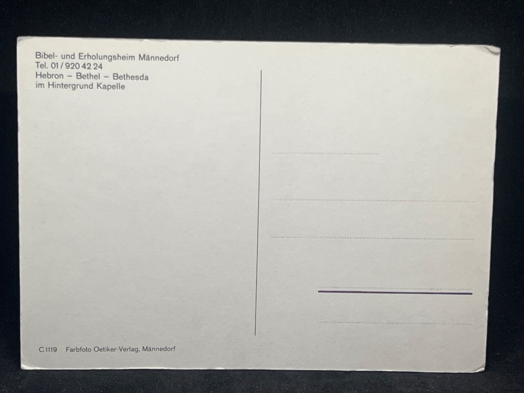 Cartoline postali: Ansichtskarte: Bibel- und Erholungsheim Männedorf – Usato da Widnau venduto da Brusi9 1