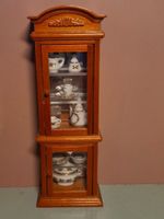 Reutter Puppenstuben Vitrine mit Porzellan Geschirr, Rarität