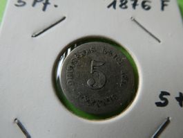 Dt. Reich 1876 F, 5 Pfennig