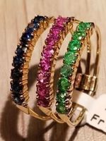 Juw.Ring, 8 Smaragde, 8 Rubine+ 8 Safire