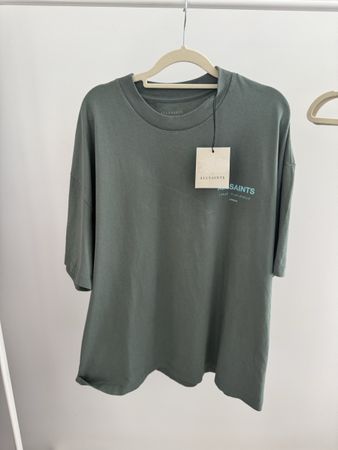 AllSaints Oversized T-Shirt Khaki Grün Gr. M – Neu mit Etike