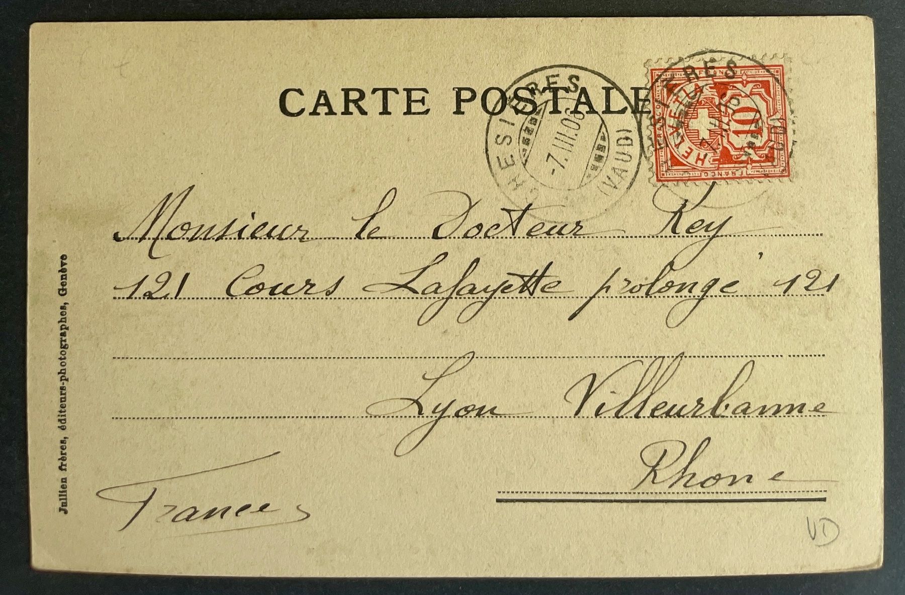 Ansichtskarten: VILLARS & LE GD MUVERAN 1906 – Gebraucht aus Lutry von Ediego 1