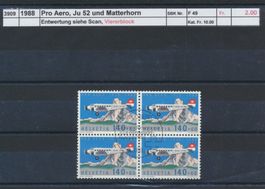 1988 Pro Aero, "Ju 52 und Matterhorn", Viererblock, ET