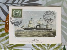 Postkarte Dampfschiff Borussia 1856 Hapag Jubilaeum
