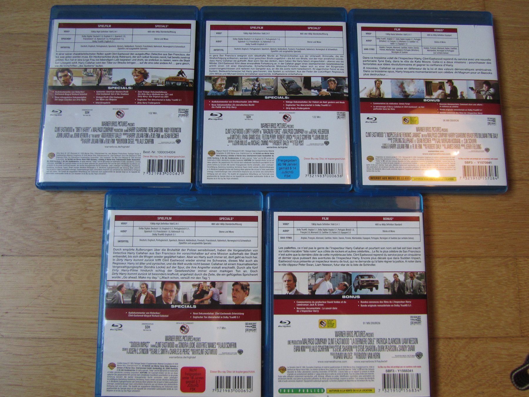 Tutti i DVDs: dirty harry teil 1-5, blu ray collection – Usato da Basel venduto da Kamelinski78 1
