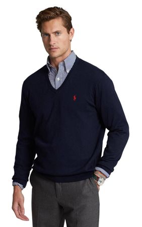 RALPH LAUREN Man Cotton V-Neck Sweater M (wie neu)
