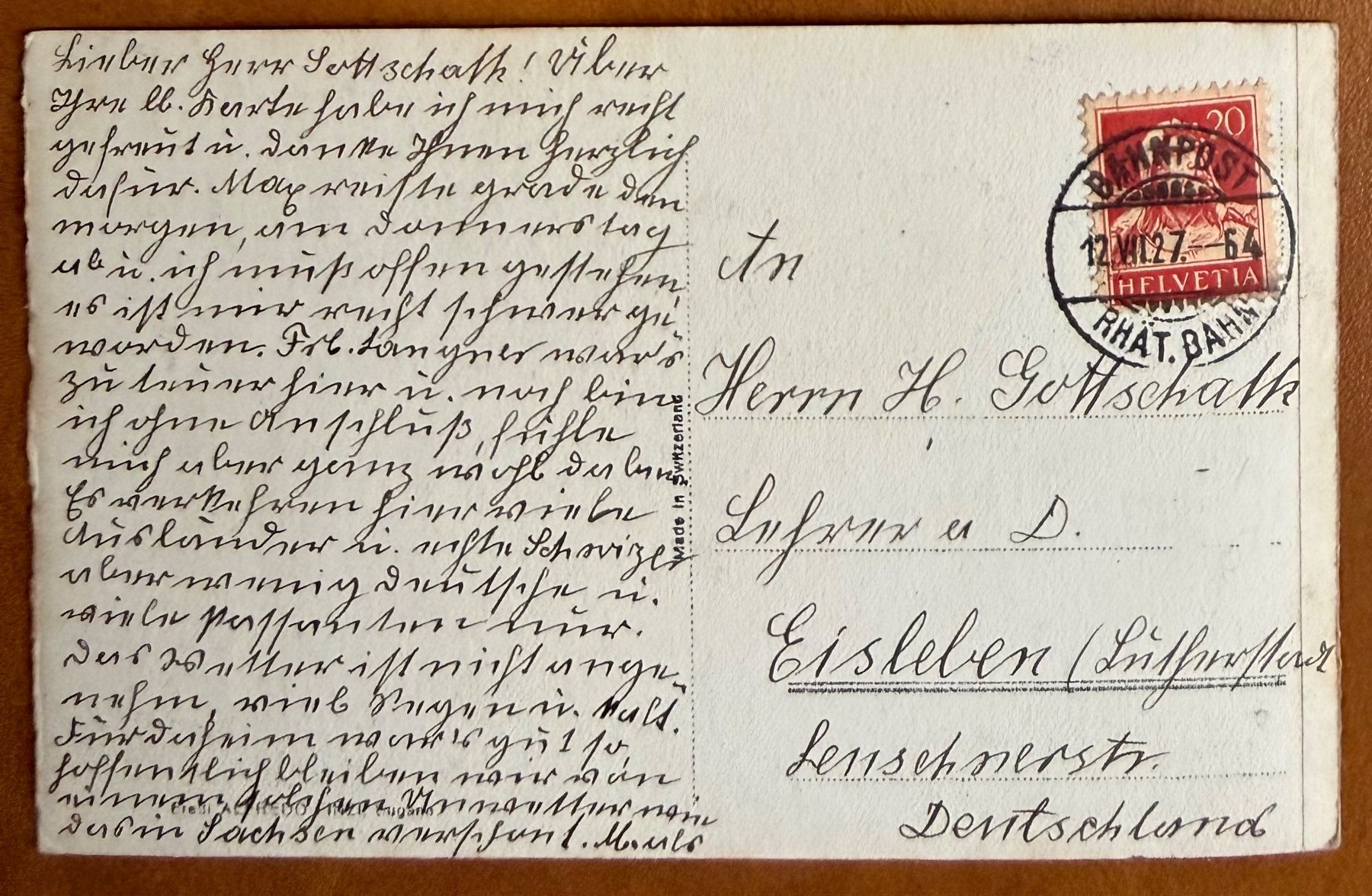 Cartoline postali: Samaden mit Inn - Panorama 1927 – Usato da Lutry venduto da Ediego 1