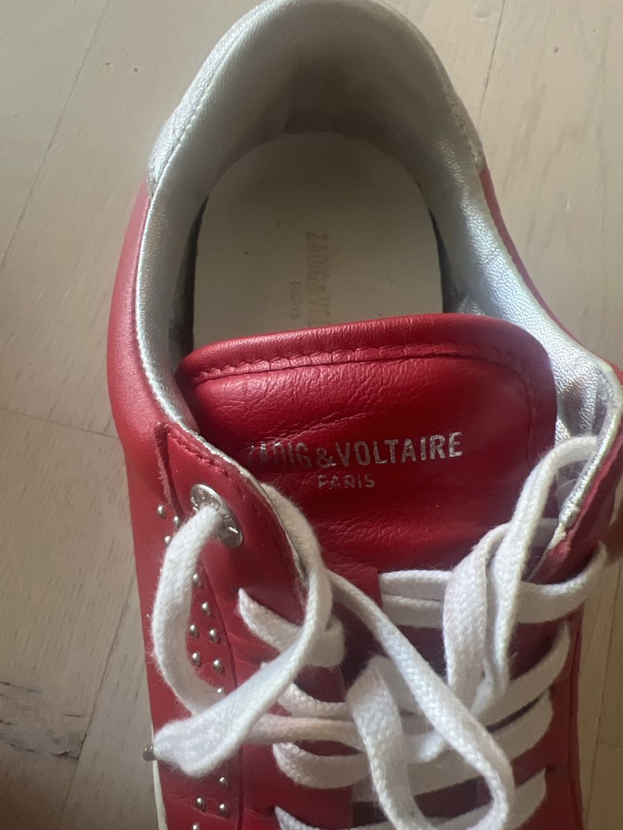 Zadig & Voltaire Damenschuhe: Zadig & Voltaire Red Leather Sneakers, Size 39 – Gebraucht aus Gland von lorainna 5