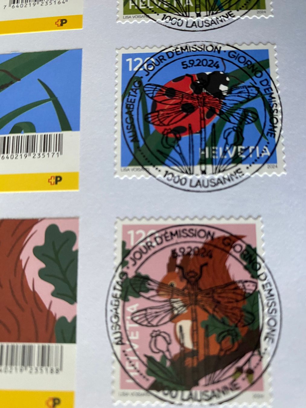 Alle Briefmarken: 2024 Symbolik der Tiere Eule Libelle Marienkäfer Eichhörn – Neu (gemäss Beschreibung) aus Niederrohrdorf von leni29 2