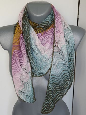 MISSONI Schal Hals Tuch Foulard Stola pastell mint lila