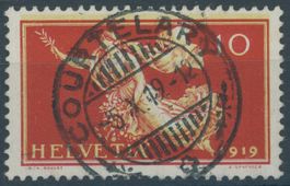 1919 - Friedensmarken - Abart - Voll Stempel - Courtelary BE
