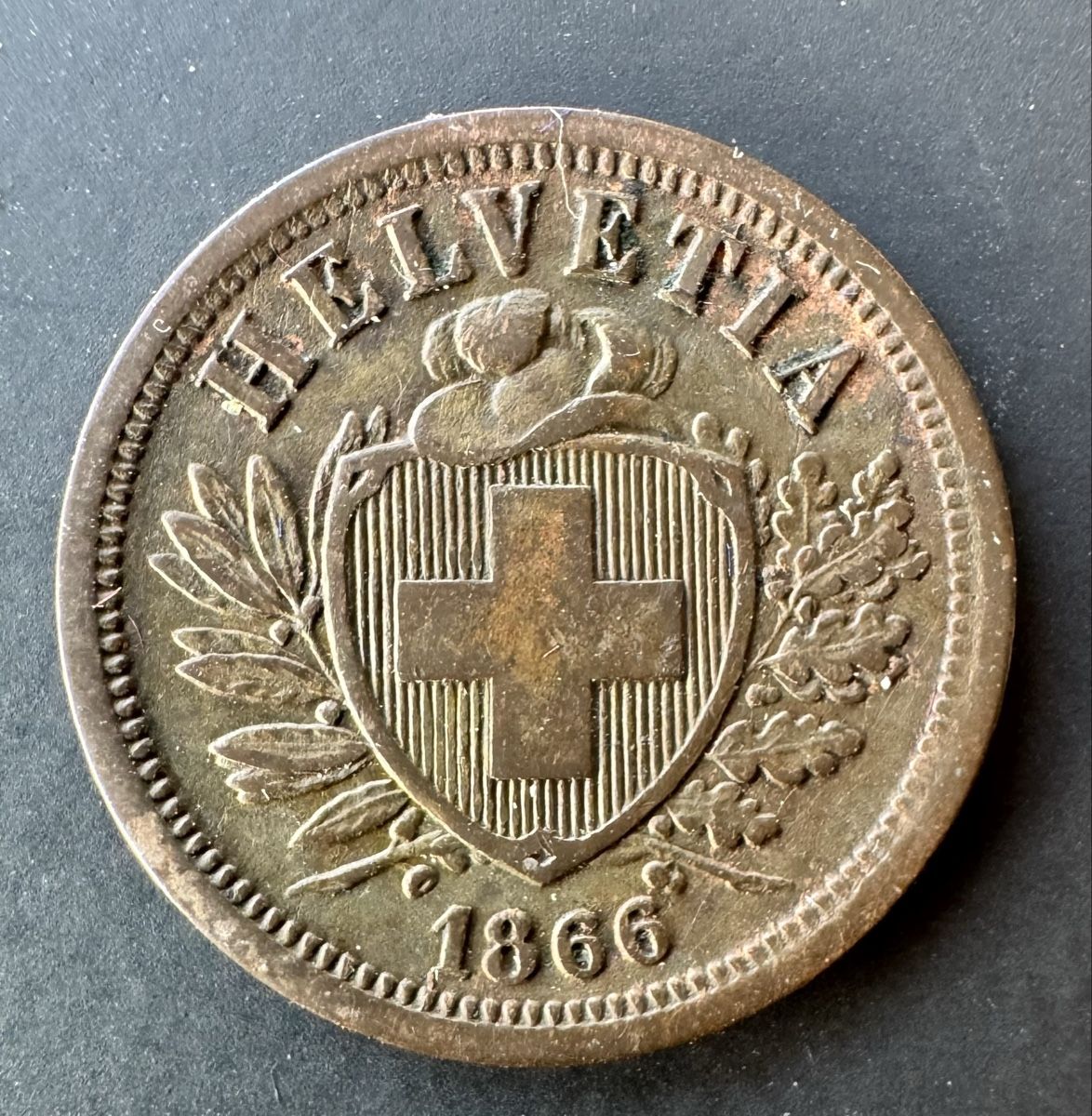 Toutes les monnaies: 2 Rappen 1866 – D'occasion à Meilen par coins4sale