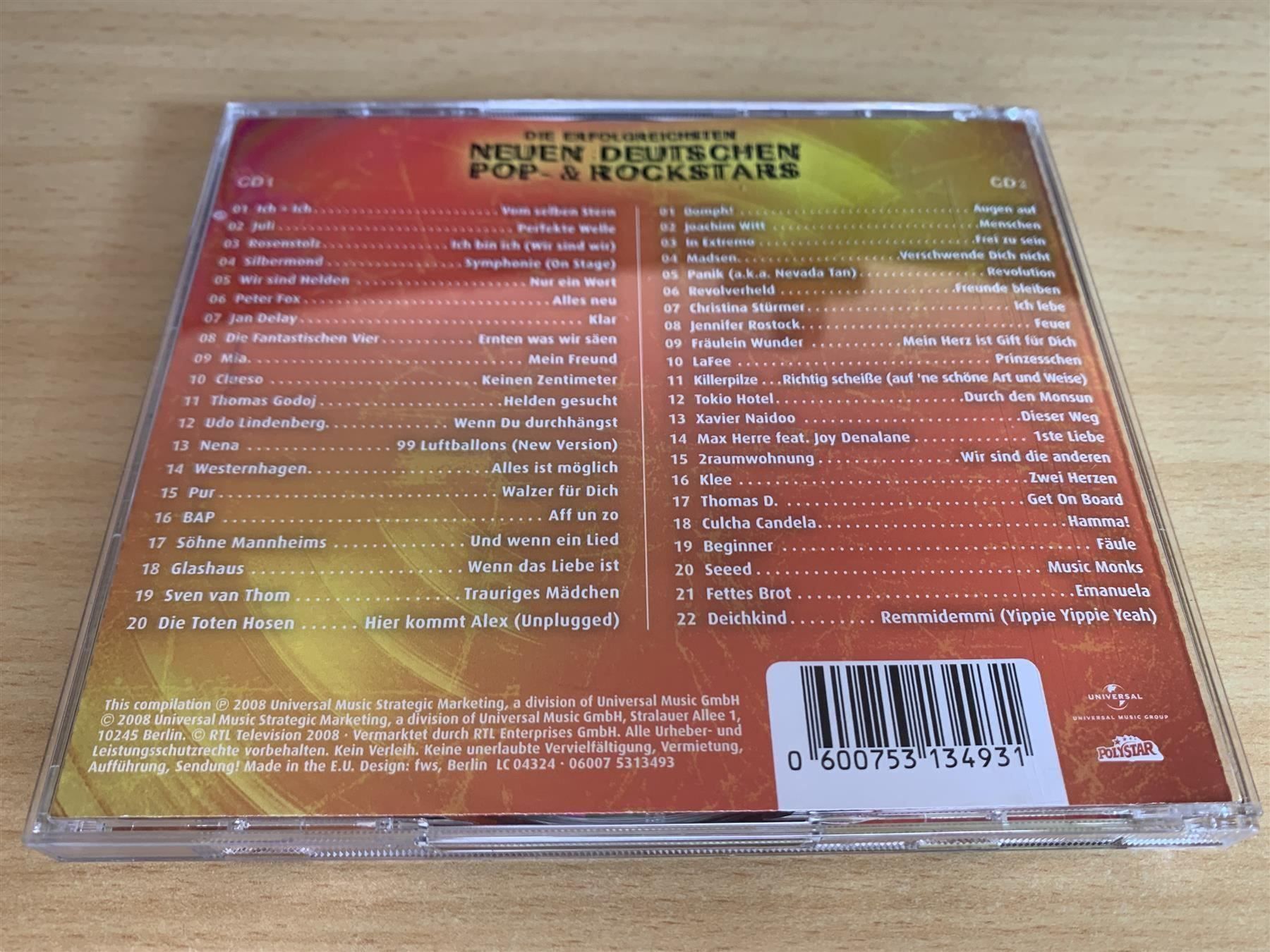 CD: Chart Show - Deutschen Pop & Rock - 2 CD – Usato da Rikon im Tösstal venduto da Alpenmutz 1
