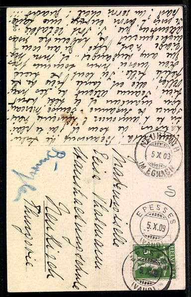 Cartoline postali: AK Chexbres, Château de Crousaz – Usato da Berlin venduto da bartko-reher 1
