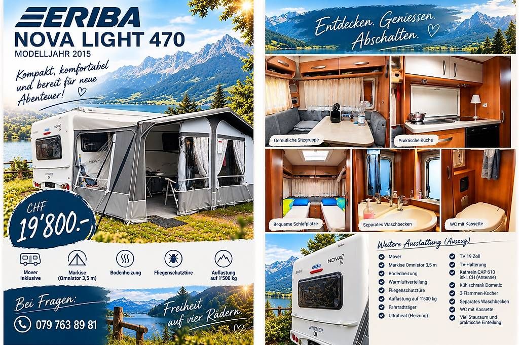 Véhicules de camping: ERIBA Nova Light 470 – D'occasion à Sumiswald par Hose999