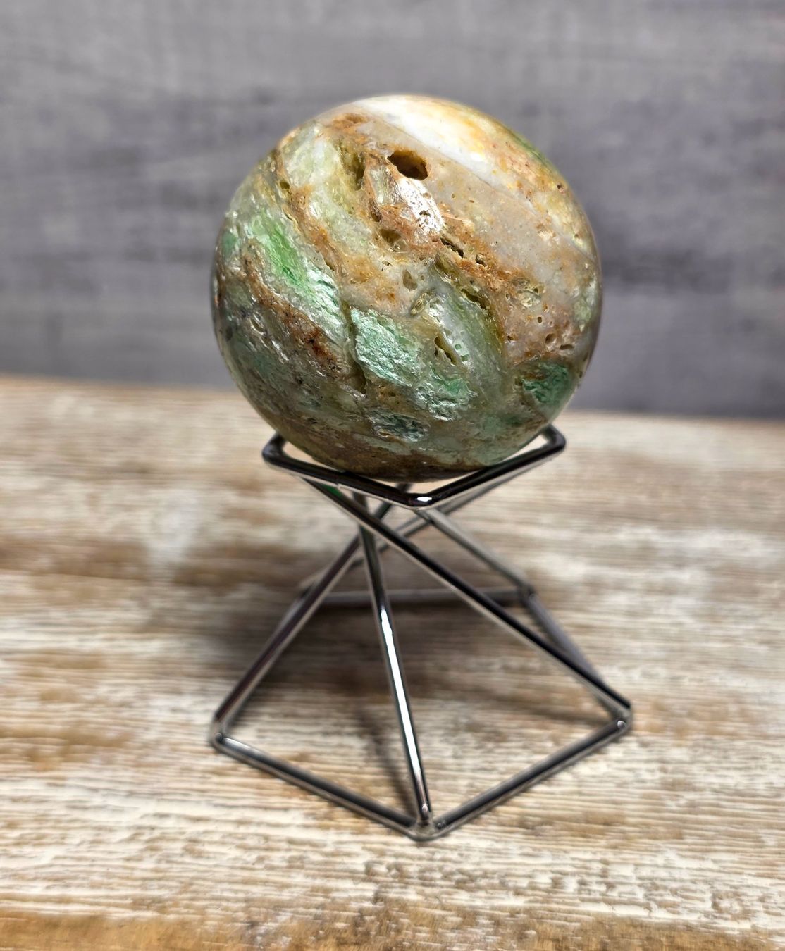 Minerali & Pietre curative: Chrysopras Kugel  47mm 101g – Nuovo e nell'imballaggio originale da Matzingen venduto da Shay_Crystalz 1