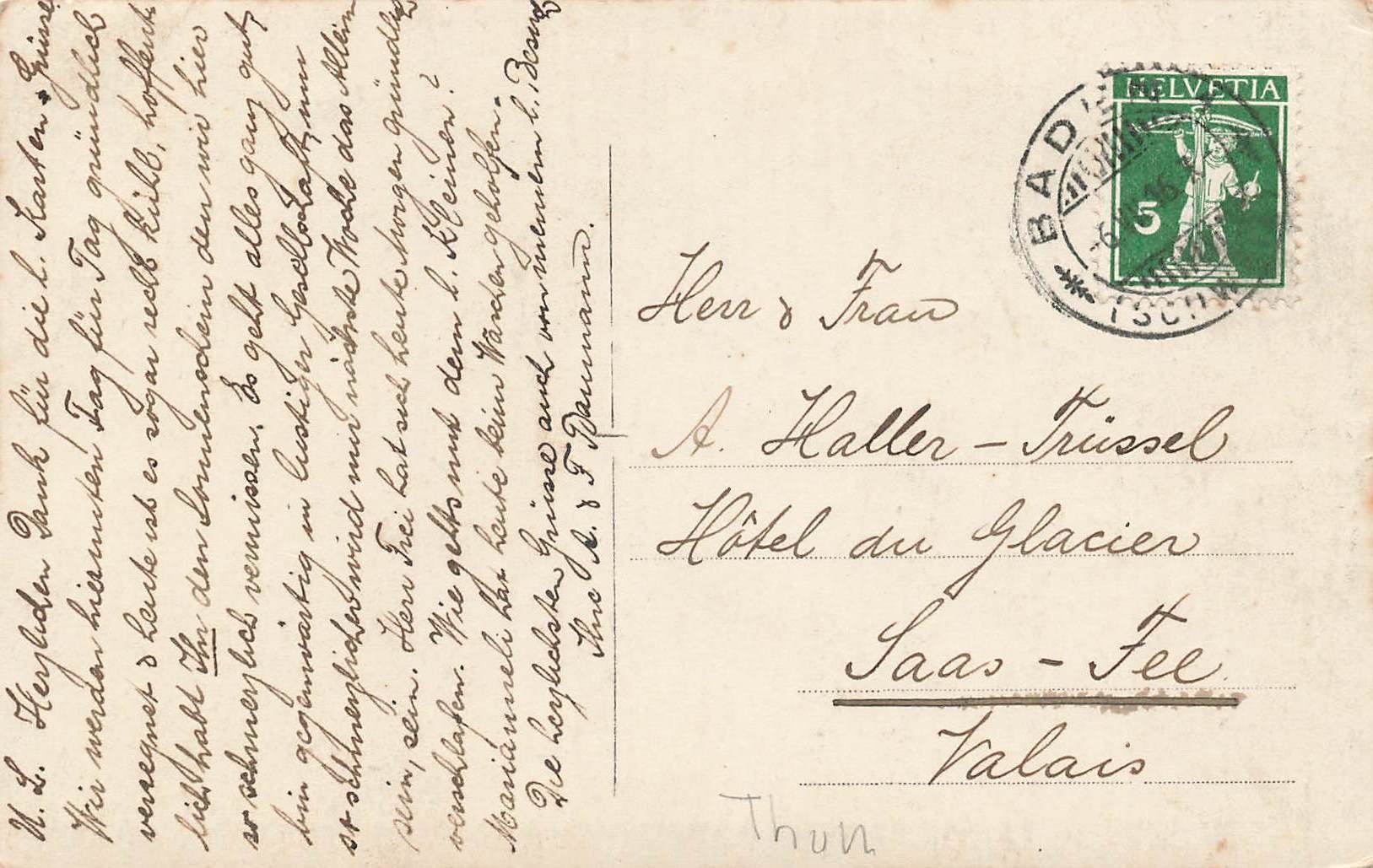 Cartoline postali: Thun BE – Usato da Biasca venduto da Blenio71 1